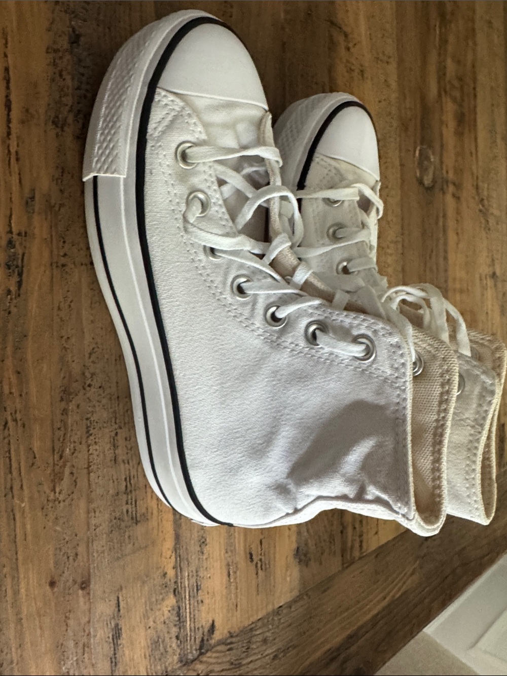 Converse White High Top Canvas Sneakers - Picture 3 of 11
